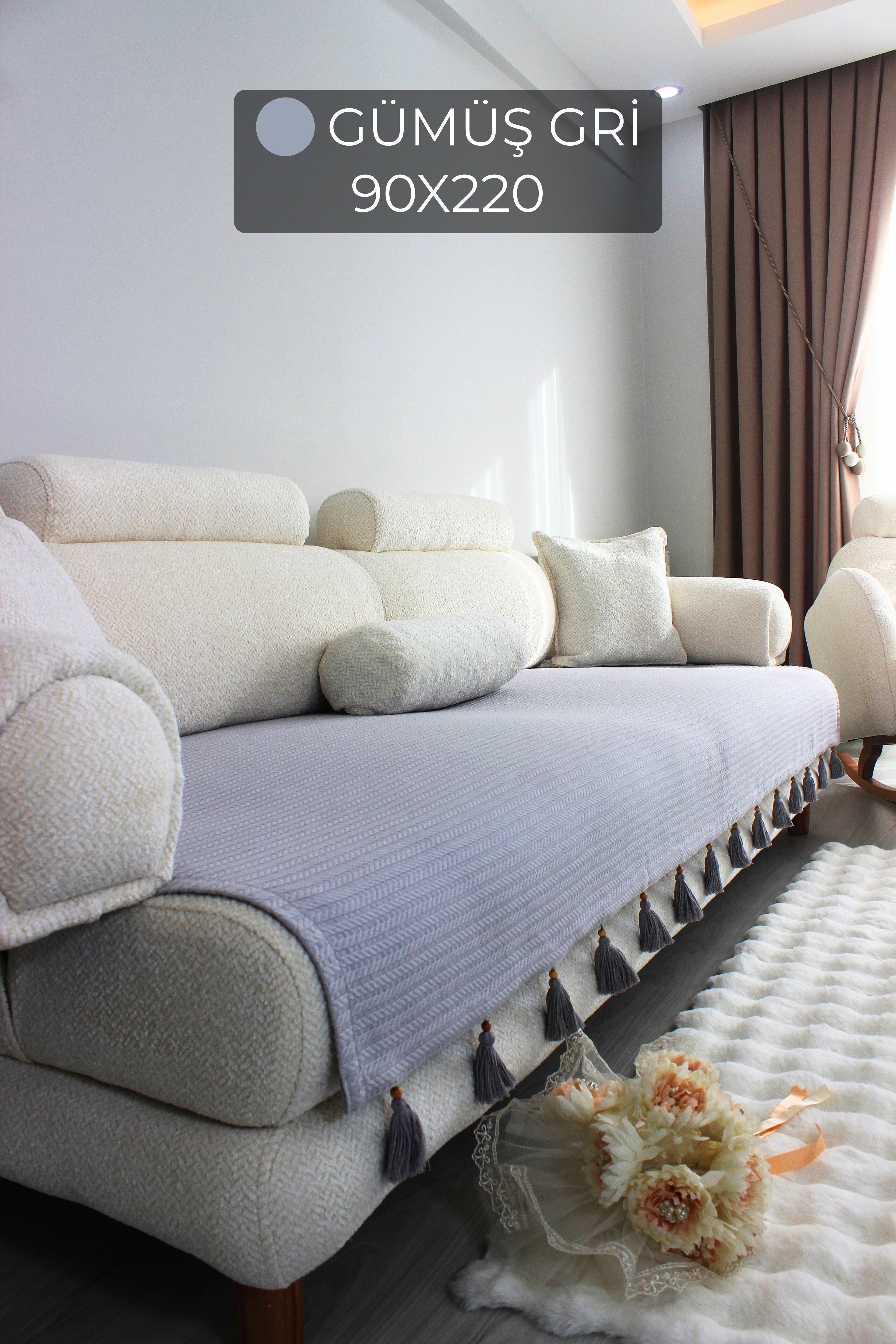 Püsküllü Koltuk Örtüsü | ArvaHome®