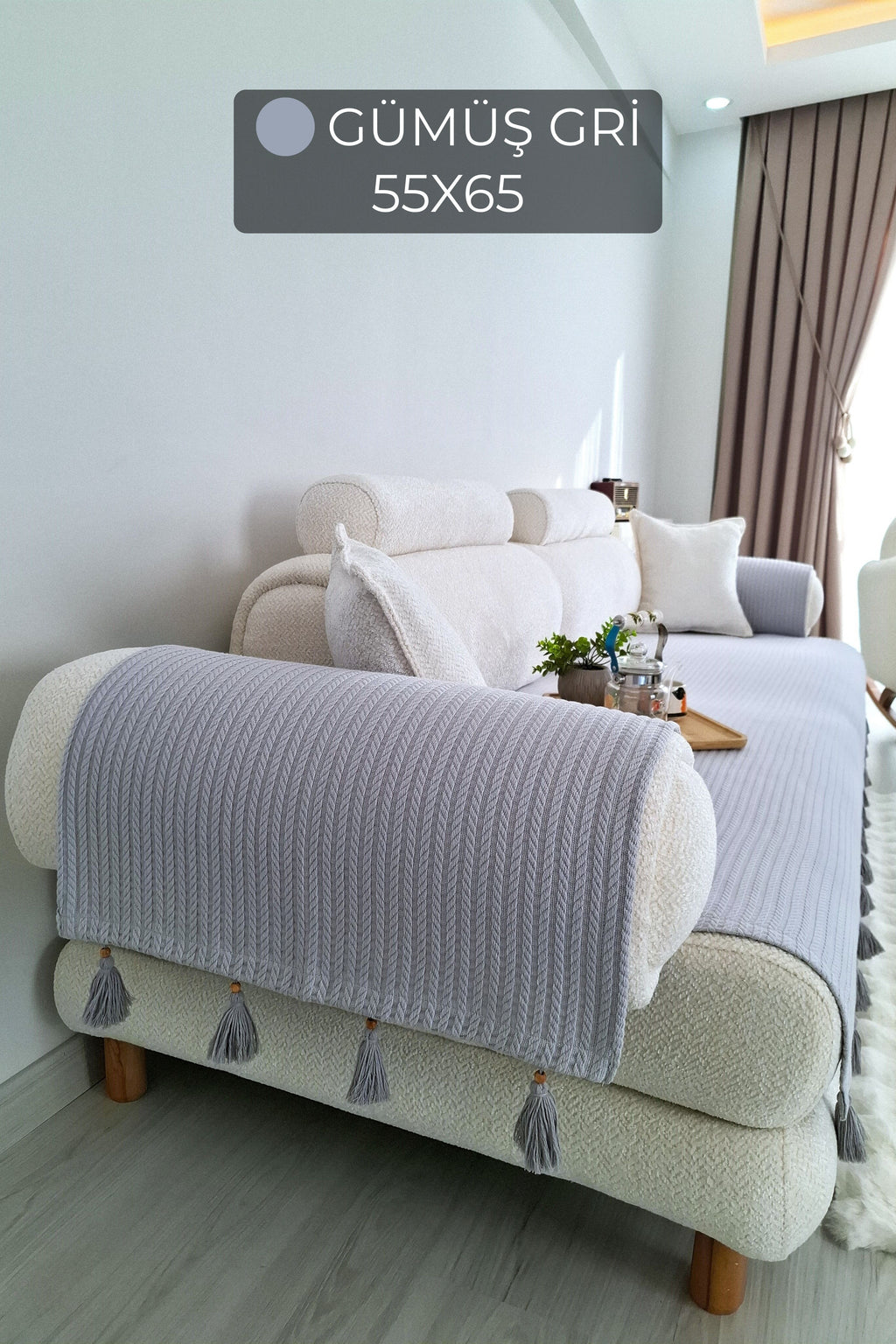 Püsküllü Kenar Örtüsü (2 ADET) | ArvaHome®