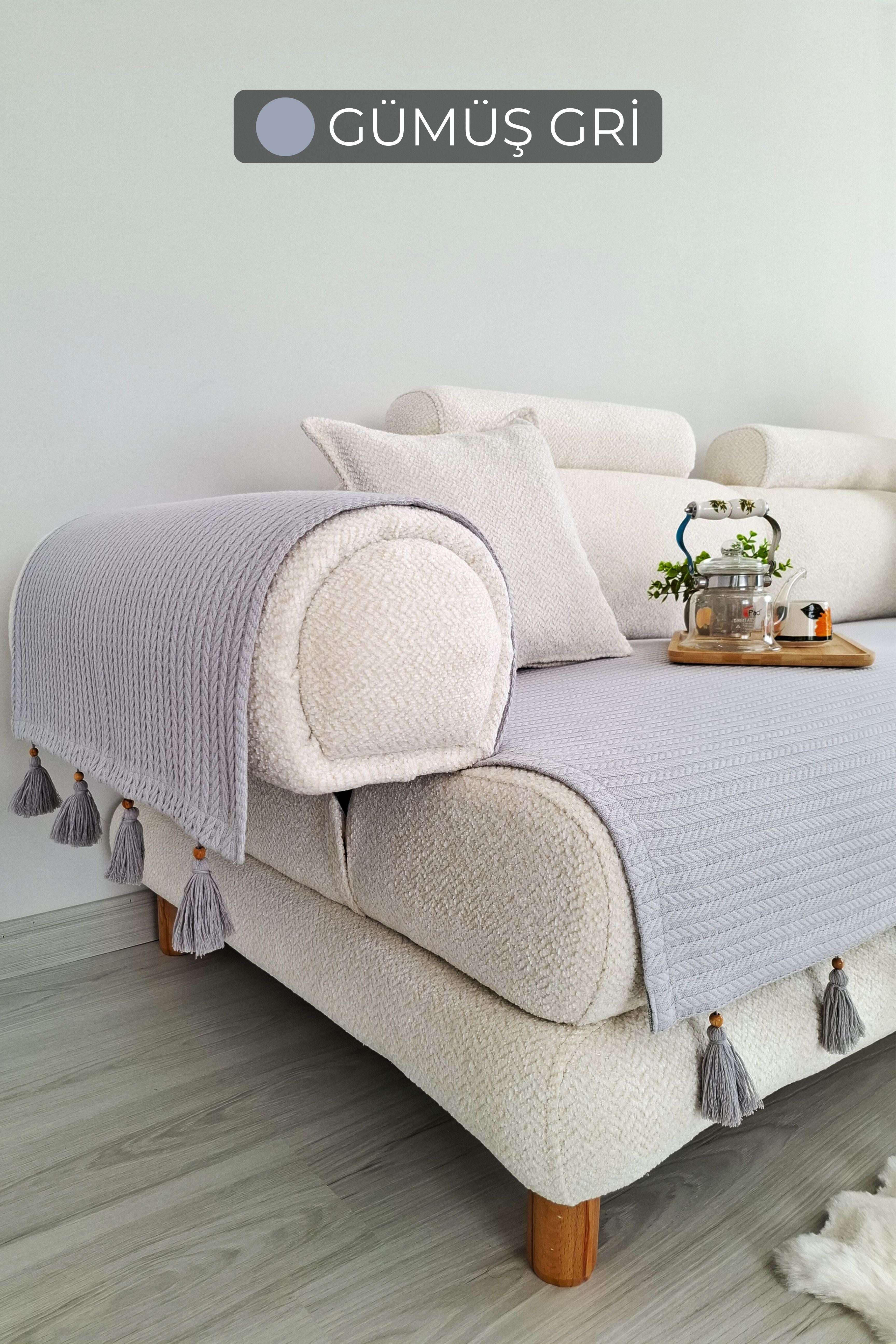 Püsküllü Kenar Örtüsü (2 ADET) | ArvaHome®