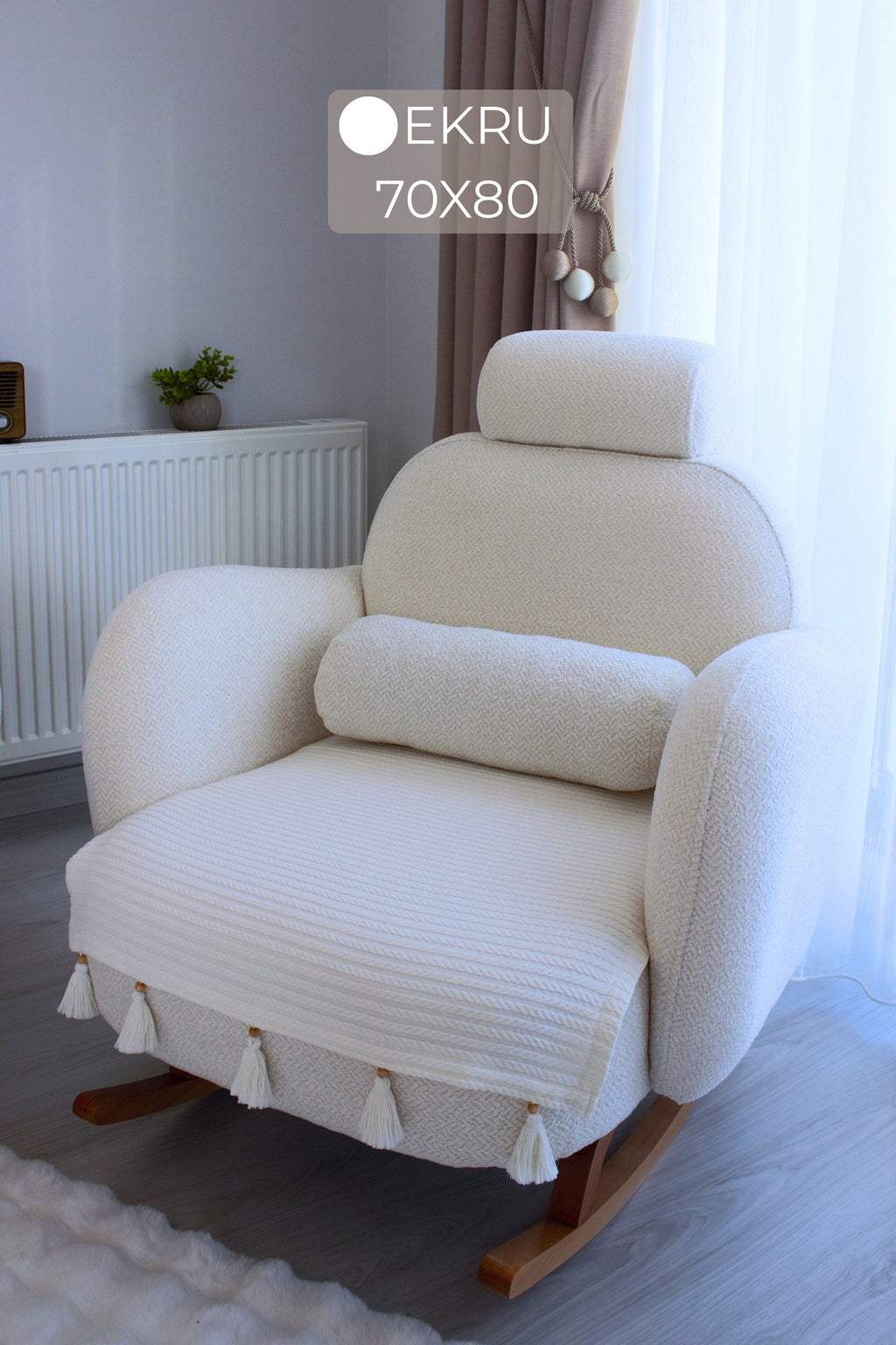 Püsküllü Tekli Koltuk Örtüsü | ArvaHome®