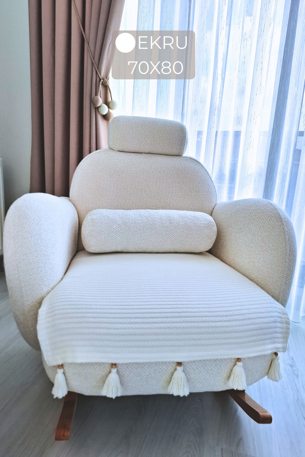 Püsküllü Tekli Koltuk Örtüsü | ArvaHome®