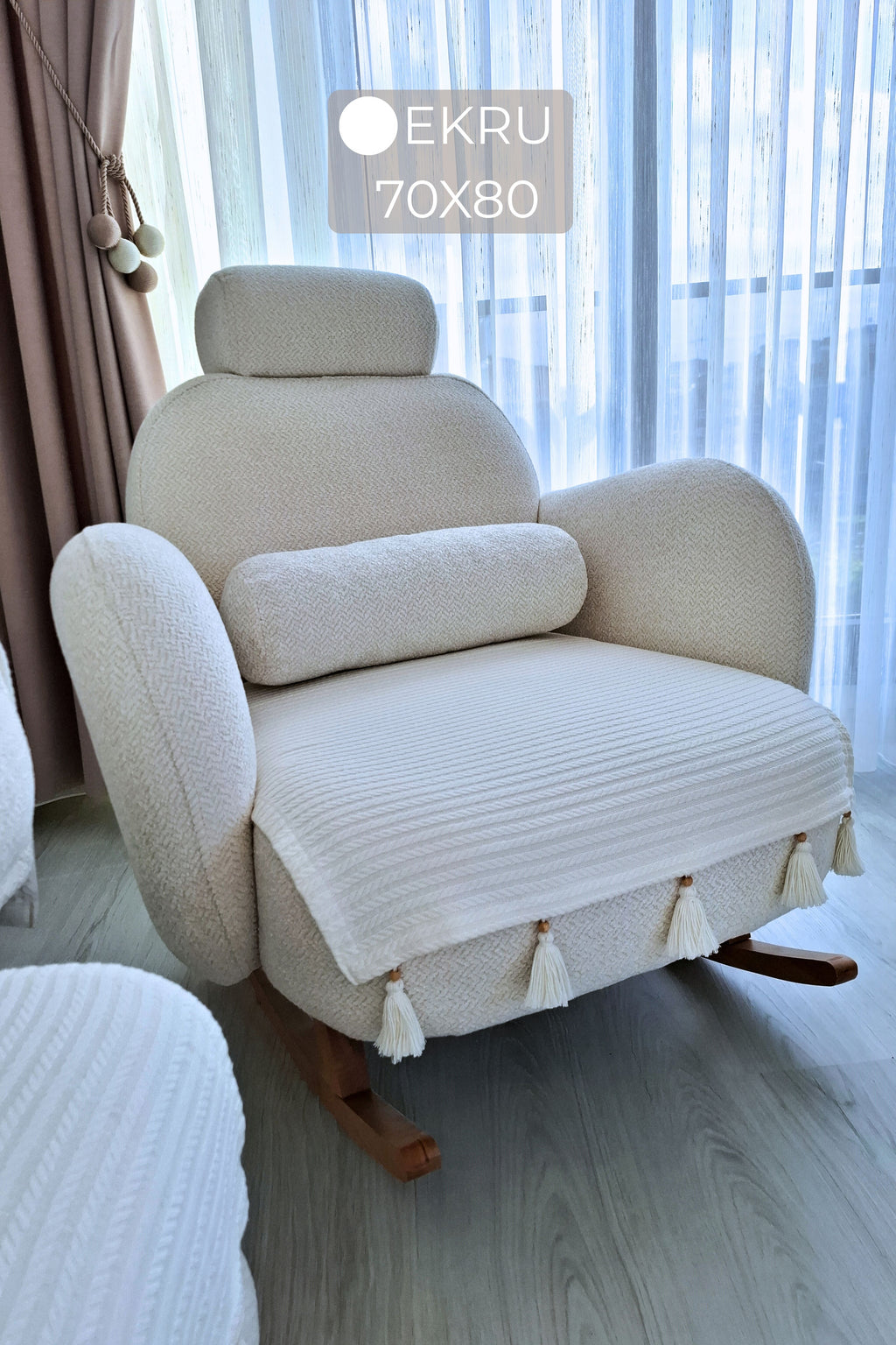 Püsküllü Tekli Koltuk Örtüsü | ArvaHome®