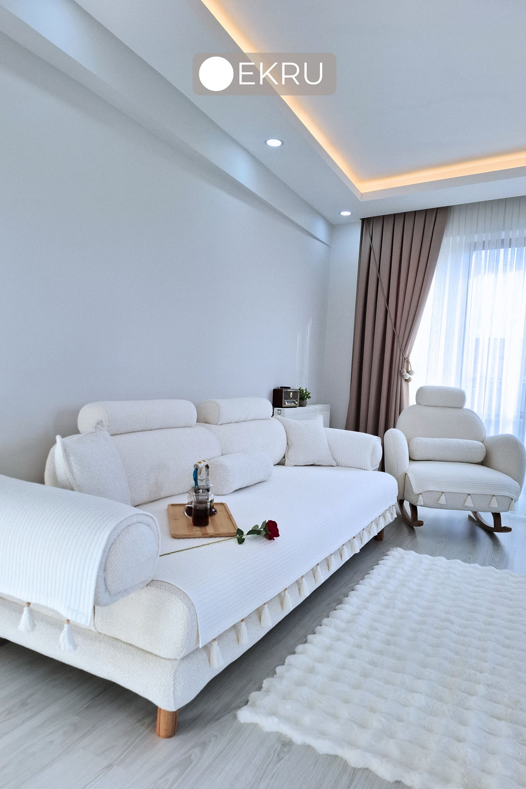 Püsküllü Koltuk Örtüsü | ArvaHome®