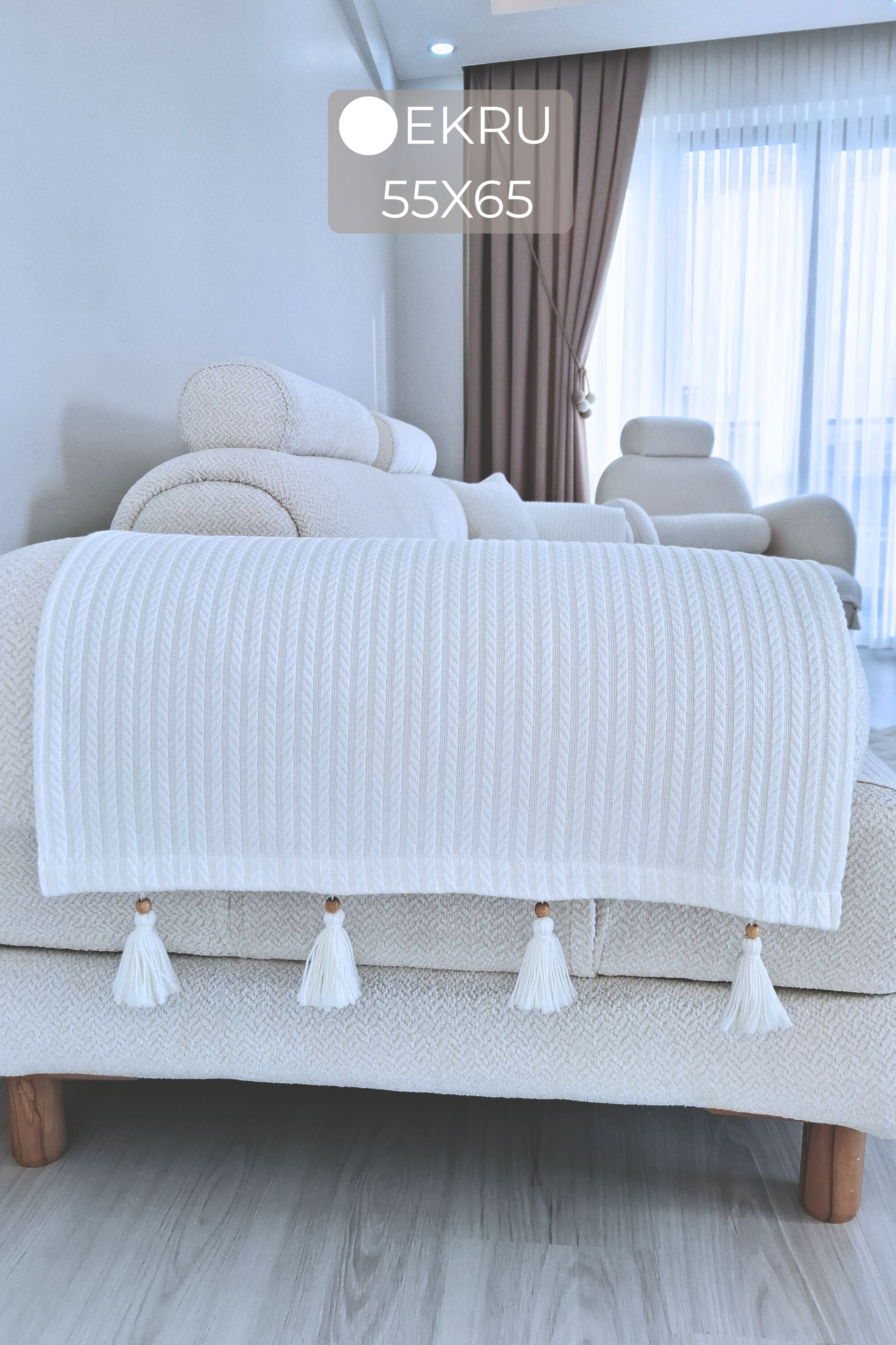 Püsküllü Kenar Örtüsü (2 ADET) | ArvaHome®