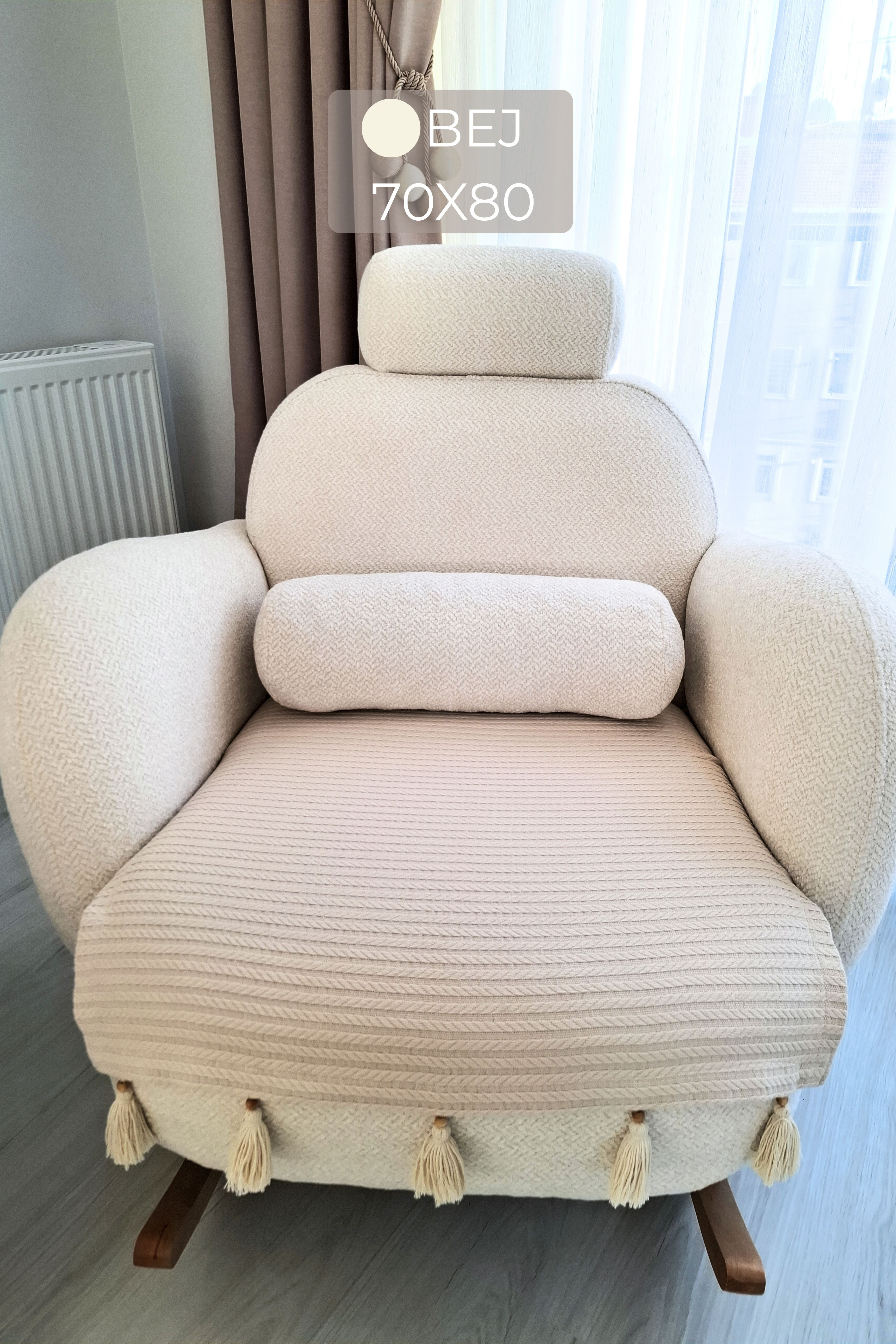 Püsküllü Tekli Koltuk Örtüsü | ArvaHome®