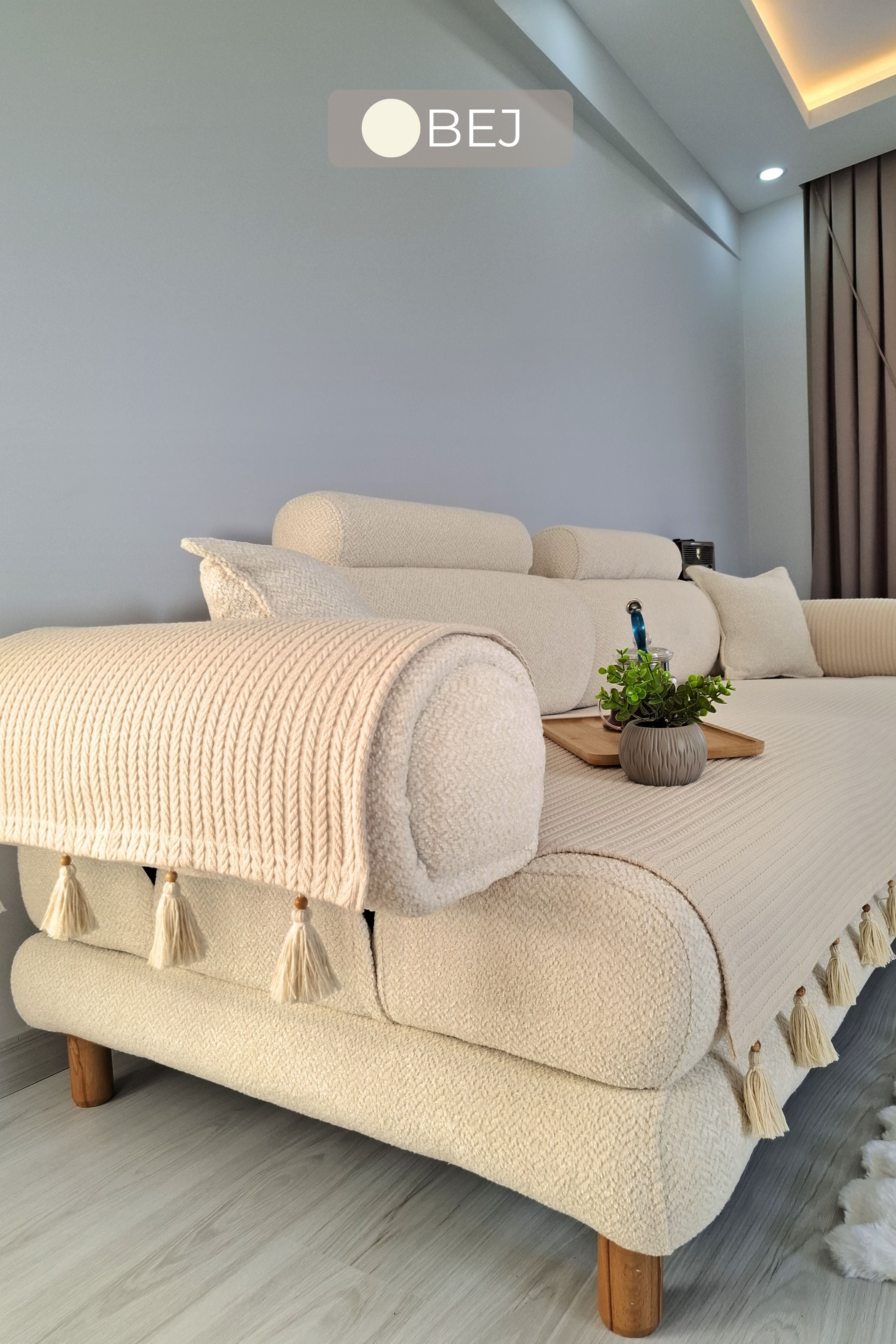 Püsküllü Kenar Örtüsü (2 ADET) | ArvaHome®