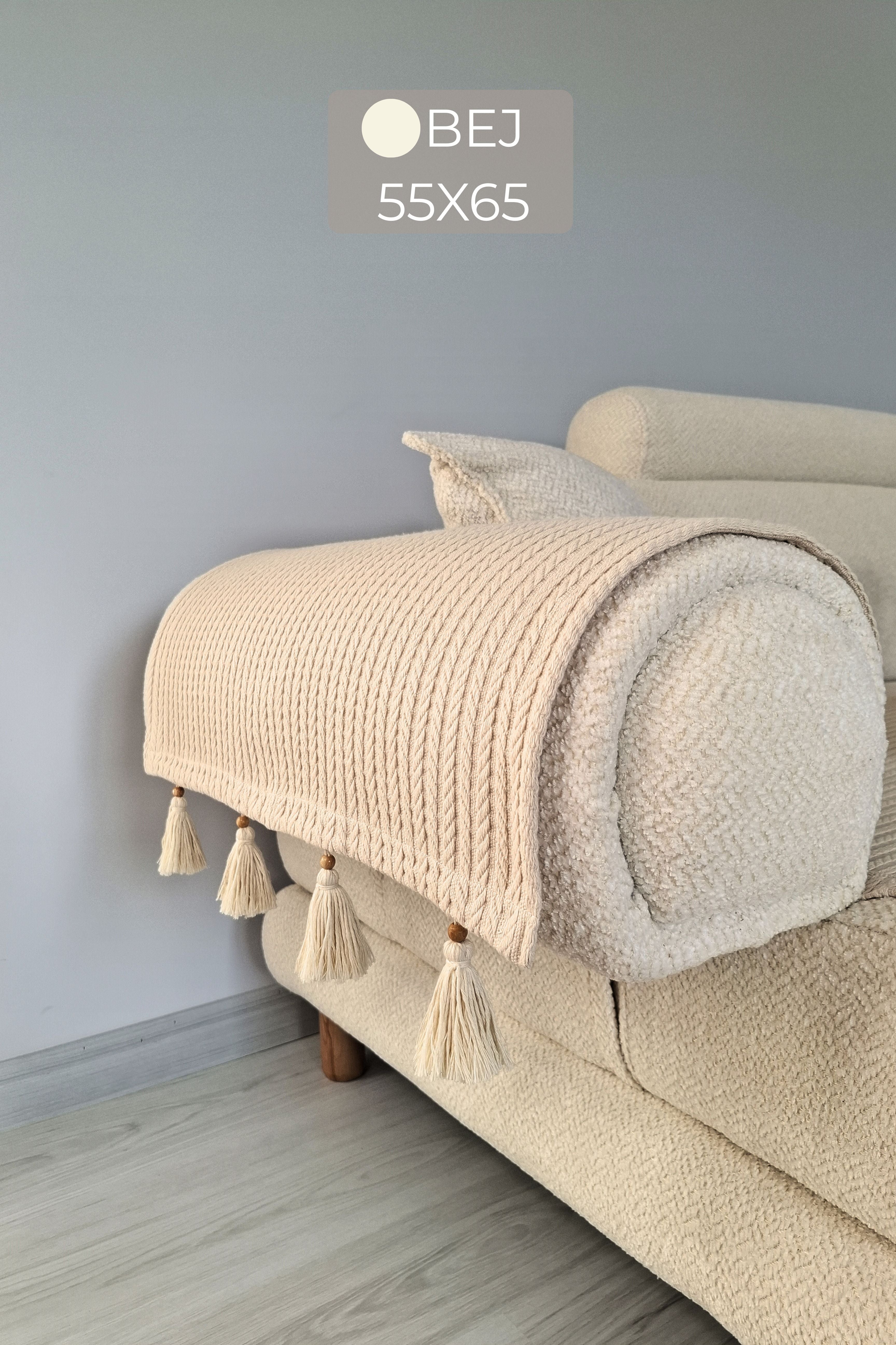 Püsküllü Kenar Örtüsü (2 ADET) | ArvaHome®