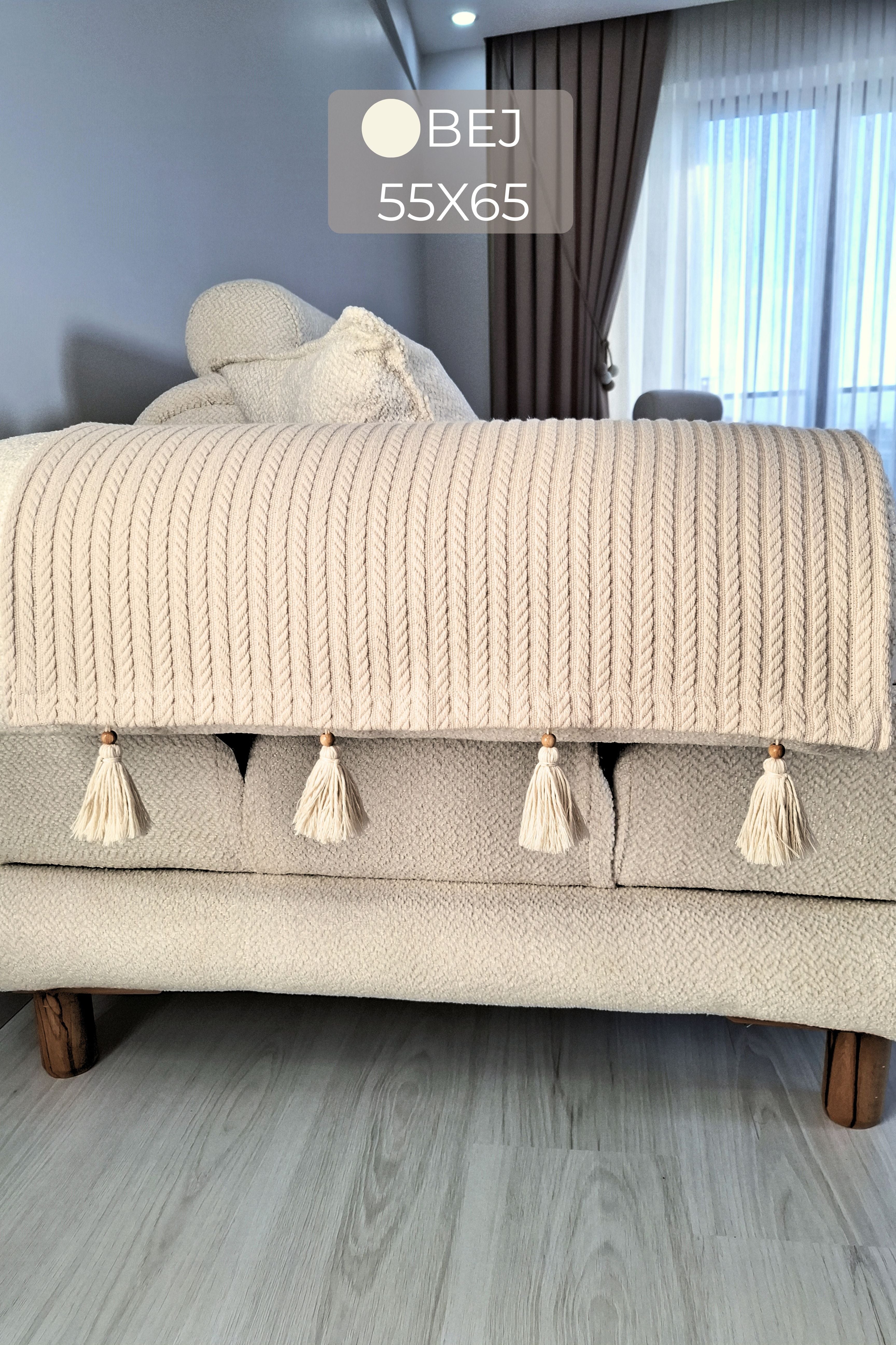 Püsküllü Kenar Örtüsü (2 ADET) | ArvaHome®